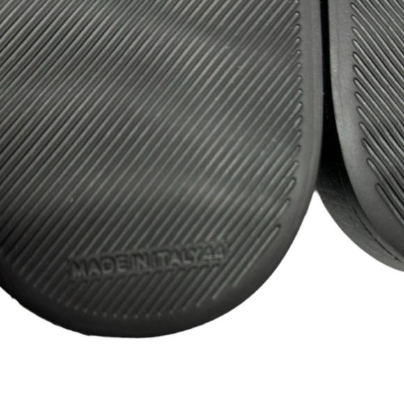BALLY NWT MEN’S BLACK WHITE RED SLIDES SANDALS SIZE 11 / 44 MADE IN ITALY - Picture 8 of 9
